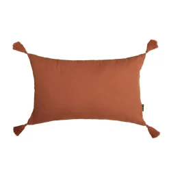 Coussin rectangulaire gaze de coton (40 x 60 cm) Gaïa Terracotta