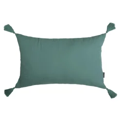 Coussin rectangulaire gaze de coton (40 x 60 cm) Gaïa Bleu canard