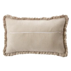 Coussin rectangulaire gaze de coton (40 x 60 cm) Gaïa rayures Ficelle