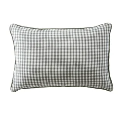 Coussin rectangulaire gaze de coton (40 x 60 cm) Gaïa vichy Vert romarin