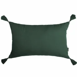 Coussin rectangulaire gaze de coton (40 x 60 cm) Gaïa Vert Sapin