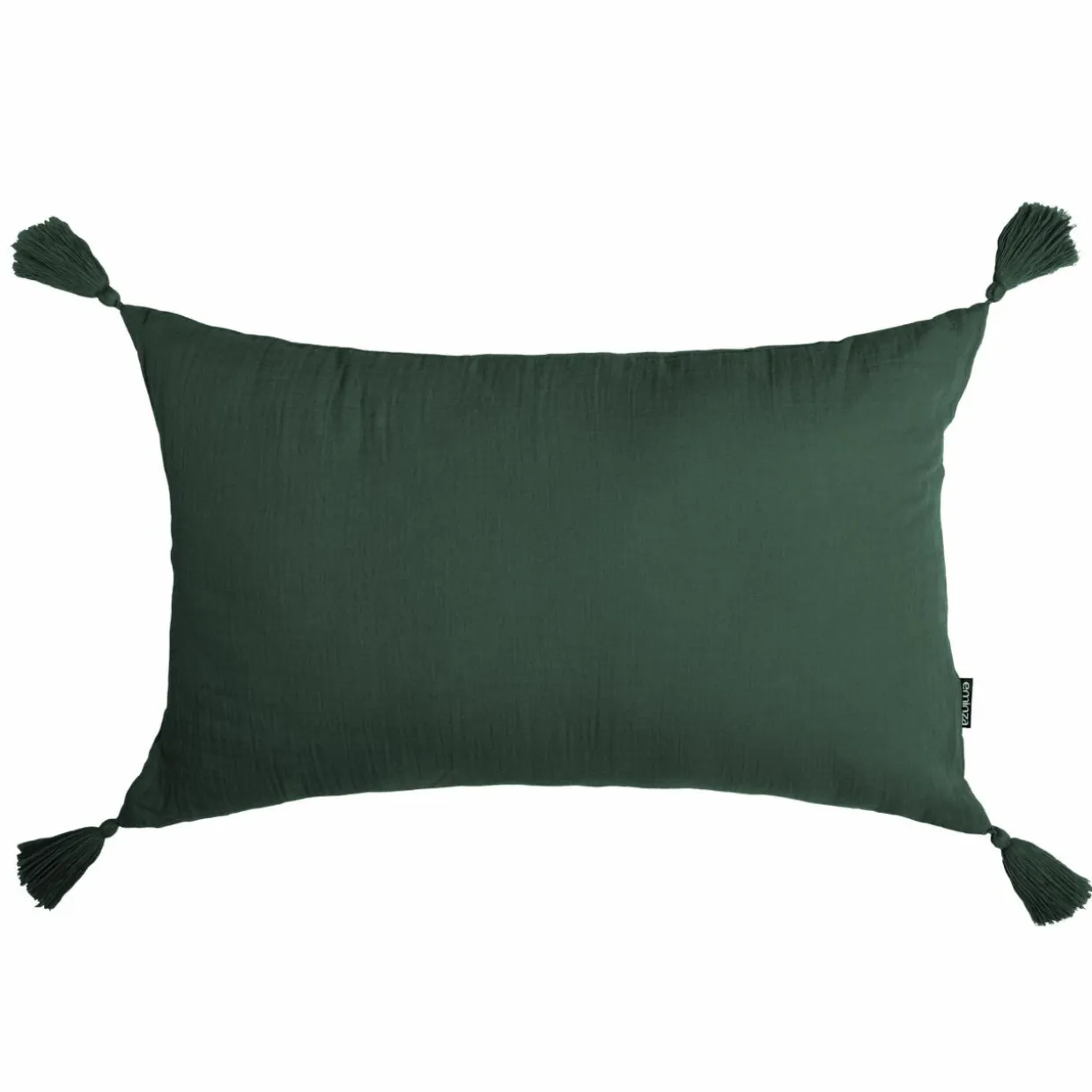 Coussin rectangulaire gaze de coton (40 x 60 cm) Gaïa Vert Sapin