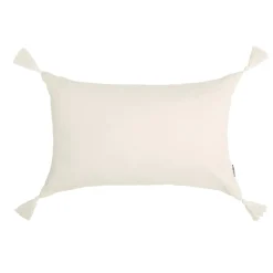 Coussin rectangulaire gaze de coton (40 x 60 cm) Gaïa Beige pampa