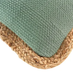 Coussin rectangulaire jute et coton (30 x 50 cm) Akina Vert sauge