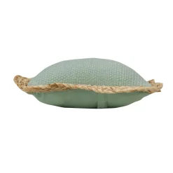 Coussin rectangulaire jute et coton (30 x 50 cm) Akina Vert sauge