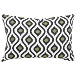 Coussin rectangulaire polycoton (35 x 58 cm) Twist Noir