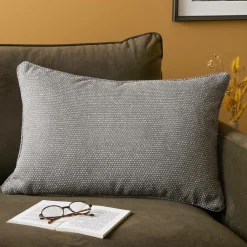 Coussin rectangulaire tissé (40 x 60 cm) Oscar Gris anthracite