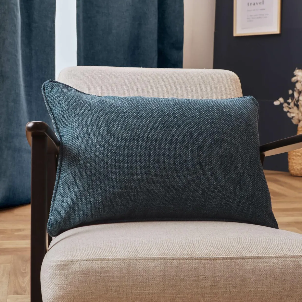 Coussin rectangulaire tissé (40 x 60 cm) Alba Bleu