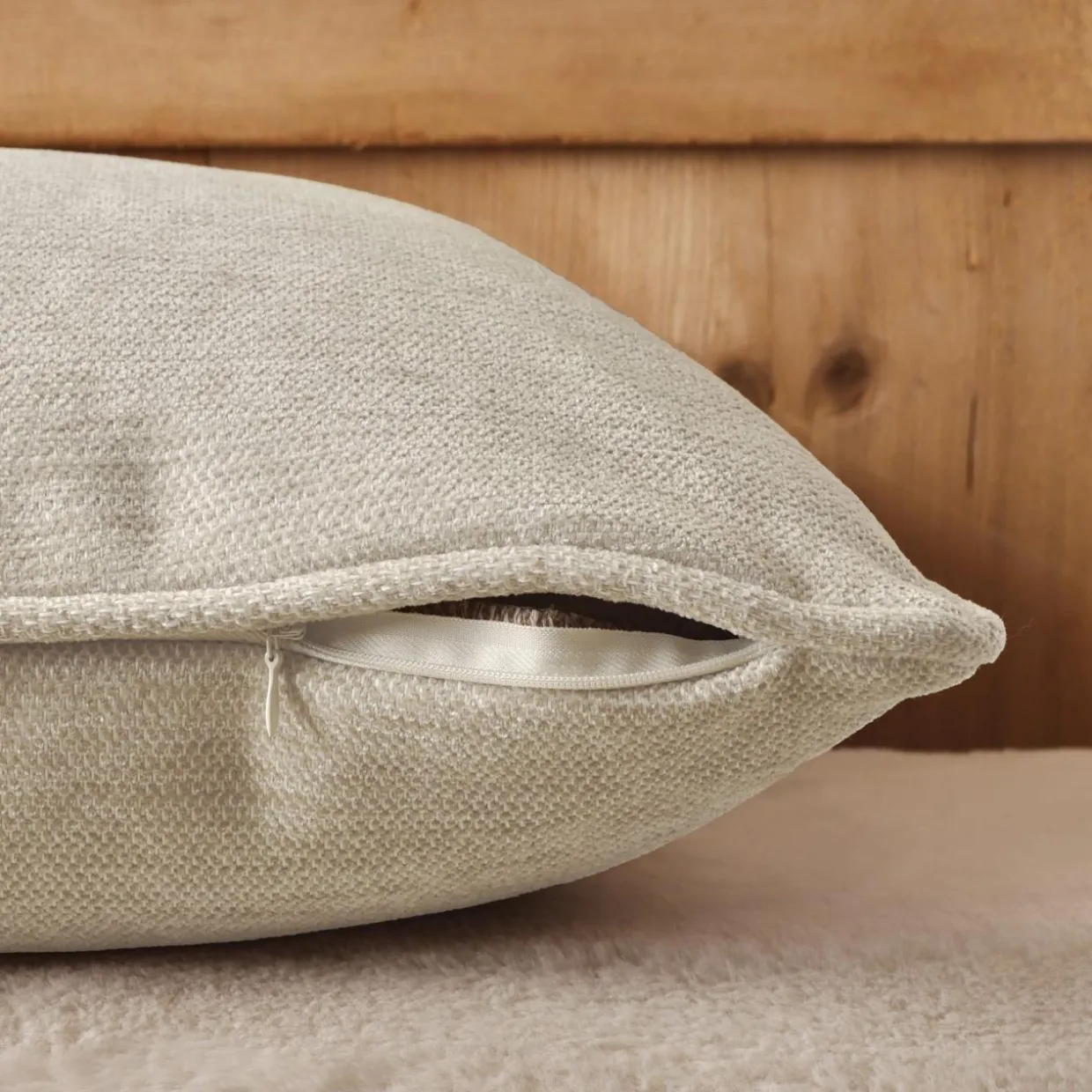 Coussin rectangulaire tissé (40 x 60 cm) Magnus Ecru