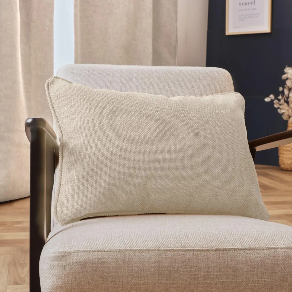 Coussin rectangulaire tissé (40 x 60 cm) Alba Beige grège