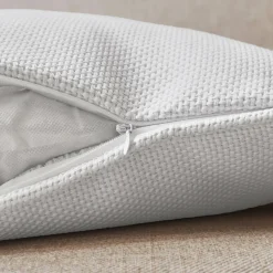 Coussin rectangulaire tissé (40 x 60 cm) Alba Blanc perle