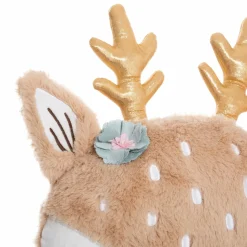 Coussin rond enfant (30 cm) Tête de Biche Taupe