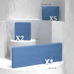 Coussins de remplacement pour salon de jardin Calvi 5 places Bleu