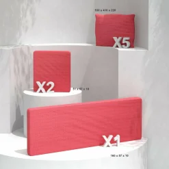 Coussins de remplacement pour salon de jardin Calvi 5 places Rouge