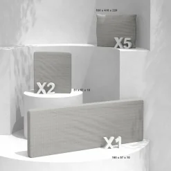 Coussins de remplacement pour salon de jardin Calvi 5 places Taupe