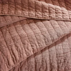 Couvre-lit coton matelassé (240 x 260 cm) Lena Terracotta