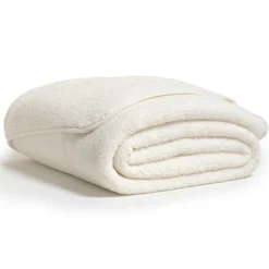 Couvre-lit effet sherpa (240 x 220 cm) Calinou Ecru