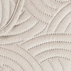 Couvre-lit matelassé et deux taies d'oreiller (240 x 260 cm) Solange Ecru