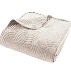 Couvre-lit matelassé et deux taies d'oreiller (240 x 260 cm) Solange Ecru