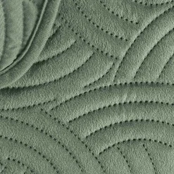 Couvre-lit matelassé et deux taies d'oreiller (220 x 240 cm) Solange Vert cédre