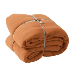 Couvre-lit matelassé gaze de coton (260 x 240 cm) Gaïa Abricot