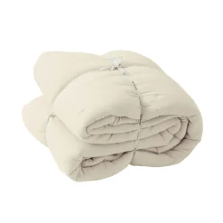 Couvre-lit matelassé gaze de coton (260 x 240 cm) Gaïa Beige pampa