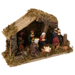 Crèche de Noël complète et lumineuse (H20 cm) Saint-Esteban