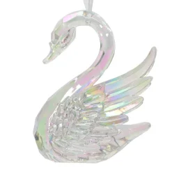 Cygne à suspendre (H10 cm) Ice Transparent irisé