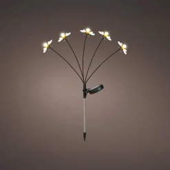 Décoration lumineuse Solaire à piquer au sol (H60 cm) Abeilles Jaune et blanc chaud