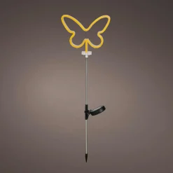 Décoration lumineuse Solaire à piquer au sol (H85 cm) Papillon néon Jaune