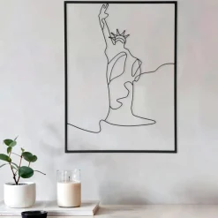 Décoration murale en métal (H40 cm) Statut de la Liberté Noir