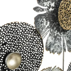 Décoration murale en métal (H50 cm) Floral Queen Argent