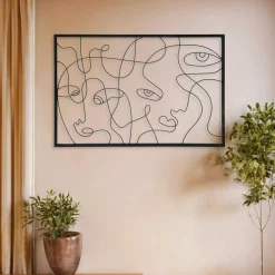 Décoration murale en métal (90 x H60 cm) Poker face Noir