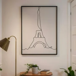 Décoration murale en métal (H80 cm) Tour Eiffel Noir