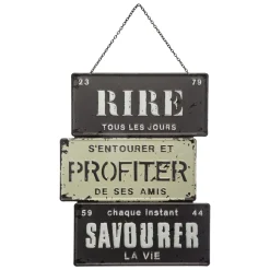 Décoration murale en métal (H34 cm) Message Loft Noir