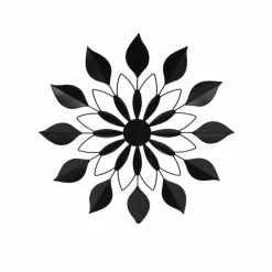 Décoration murale en métal (D71 cm) Fleur Noir