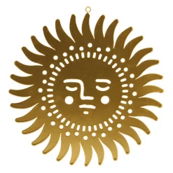 Décoration murale en métal (D18 cm) Soleil Or