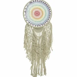 Décoration murale macramé (H110 cm) Attrape-rêve Arc-en-ciel
