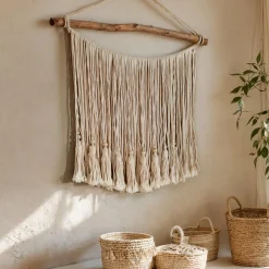 Décoration murale macramé (H40 cm) Pampille Beige
