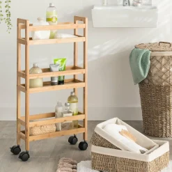 Desserte 3 niveaux bambou (H74,5 cm) Pia Naturel