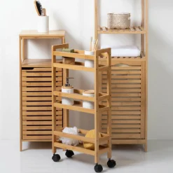 Desserte 3 niveaux bambou (H74,5 cm) Pia Naturel