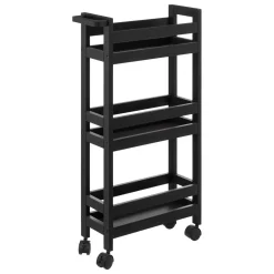 Desserte à roulettes 3 niveaux (40 x 15 x 75 cm) Colorama Noir
