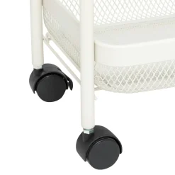 Desserte à roulettes 3 niveaux en métal (H75 cm) Mayaj Beige