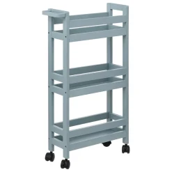 Desserte à roulettes 3 niveaux (40 x 15 x 75 cm) Colorama Bleu arctique