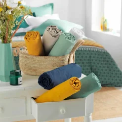 Drap housse coton bio (160 x 200 cm) Biolina Bleu nuit