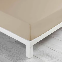 Drap housse coton lavé (140 x 190 cm) Linette Beige