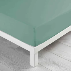 Drap housse coton lavé (140 x 190 cm) Linette Vert sauge