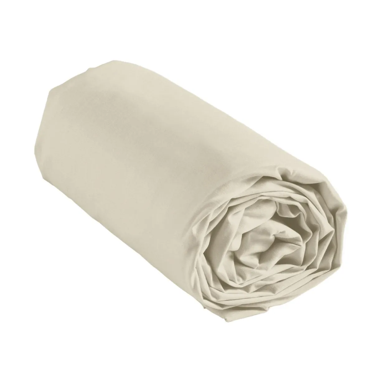 Drap housse coton lavé (140 x 190 cm) Linella Ivoire