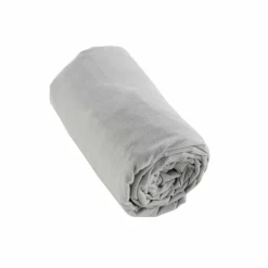 Drap housse flanelle de coton (180 x 200 cm) Théa Gris clair