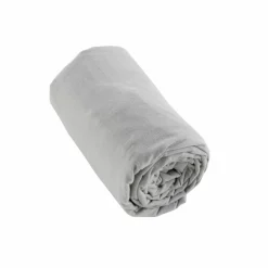 Drap housse flanelle de coton (180 x 200 cm) Nina Gris clair